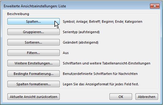 Select column settings