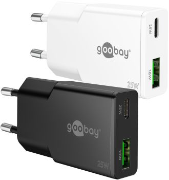 Goobay USB-C™ PD GaN Dual-Schnellladegerät Slim (25 W) sc