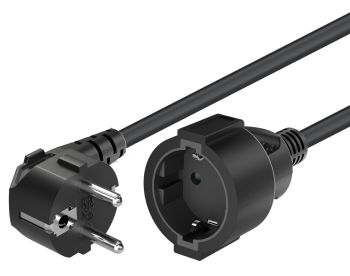Goobay Verlängerungskabel Schutzkontakt, 5 m, Schwarz, (3