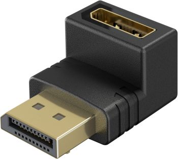 Goobay DisplayPort™-Winkeladapter 90° nach unten, schwarz