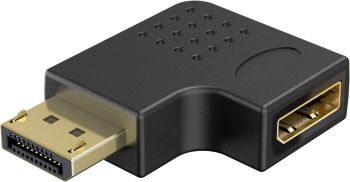 Goobay DisplayPort™-Winkeladapter 90° nach links, schwarz