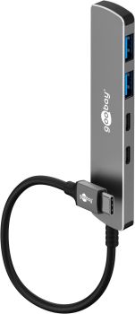 Goobay Slim 4-Port USB-Hub, USB-C™ auf USB-C™/USB-A, 5 Gb