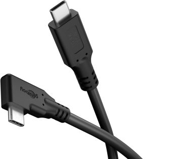 Goobay USB-C™-Kabel 90°, 3 m, schwarz, 3 m - 60 W, 3 A, 5