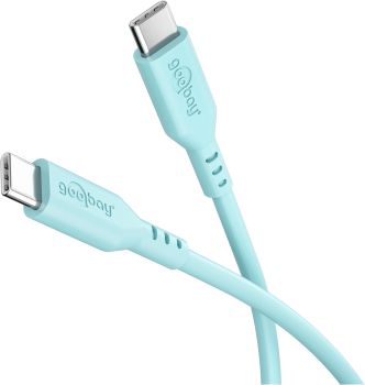 Goobay USB-C™-Silikonkabel, 1,5 m, türkis - weiches und r