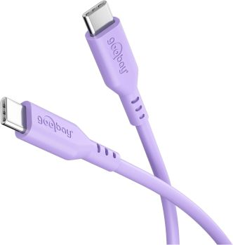Goobay USB-C™-Silikonkabel, 1,5 m, lila - weiches und rob