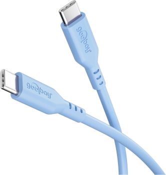 Goobay USB-C™-Silikonkabel, 1,5 m, blau - weiches und rob