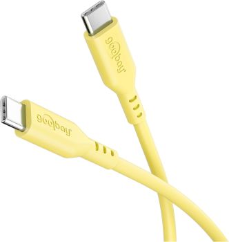 Goobay USB-C™-Silikonkabel, 1,5 m, gelb - weiches und rob
