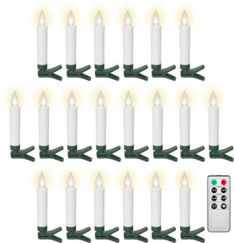 Goobay 20 kabellose LED-Weihnachtsbaumkerzen, weiß-Grün -