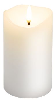 Goobay LED-Echtwachskerze, weiß, 7,5 x 12,5 cm - mit Time