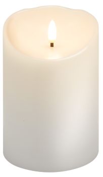 Goobay LED-Echtwachskerze, weiß, 10 x 15 cm, 150 mm - mit