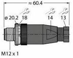 TURCK 69010 - BS8141 0 M12 1 round connector attachable connector ...