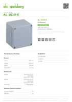 Datasheet for Spelsberg 15000801, EAN: 4013902343362