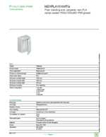 Datasheet for Schneider Electric NSYPLA15104TG, EAN: 3606480774706 Datasheet for Schneider Electric NSYPLA15104TG, EAN: 3606480774706