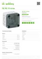 Datasheet for Spelsberg 10600101, EAN: 4013902861309