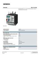 Datasheet for Siemens 3RU11161CB0, EAN: 4011209270350 Datasheet for Siemens 3RU11161CB0, EAN: 4011209270350