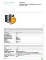 Datasheet for Schneider Electric XB4BV65, EAN: 3389110887204