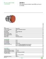 Datasheet for Schneider Electric ZB4BH4, EAN: 3389110888584