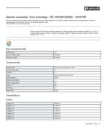Datasheet for Phoenix Contact 1610759, EAN: 4046356276634 Datasheet for Phoenix Contact 1610759, EAN: 4046356276634