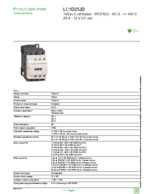 Datasheet for Schneider Electric LC1D25JD, EAN: 3389110356632 Datasheet for Schneider Electric LC1D25JD, EAN: 3389110356632