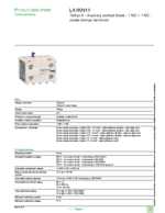 Datasheet for Schneider Electric LA1KN11, EAN: 3389110500059 Datasheet for Schneider Electric LA1KN11, EAN: 3389110500059