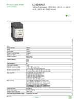 Datasheet for Schneider Electric LC1D40AU7, EAN: 3389119408417 Datasheet for Schneider Electric LC1D40AU7, EAN: 3389119408417