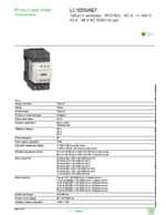 Datasheet for Schneider Electric LC1D50AE7, EAN: 3389119408646 Datasheet for Schneider Electric LC1D50AE7, EAN: 3389119408646