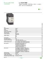Datasheet for Schneider Electric LC1D40A3BD, EAN: 3389119408608 Datasheet for Schneider Electric LC1D40A3BD, EAN: 3389119408608