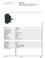 Datasheet for Schneider Electric ZBVM15, EAN: 3389119037594