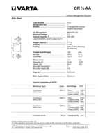 Datasheet for Varta 46708, EAN: 4043752244779