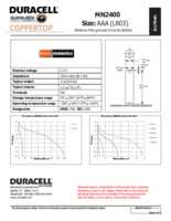 Datasheet for Duracell 49511, EAN: 5000394018457