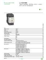Datasheet for Schneider Electric LC1D40ABD, EAN: 3389119408486 Datasheet for Schneider Electric LC1D40ABD, EAN: 3389119408486
