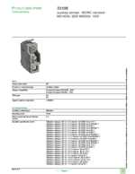 Datasheet for Schneider Electric 33108, EAN: 3303430331087 Datasheet for Schneider Electric 33108, EAN: 3303430331087