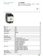 Datasheet for Schneider Electric LC1D80BD, EAN: 3389110439977 Datasheet for Schneider Electric LC1D80BD, EAN: 3389110439977
