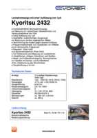 Datasheet for Kyoritsu K 2432, EAN: 5706445250141