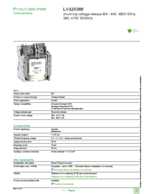 Datasheet for Schneider Electric LV429388, EAN: 3606480019104 Datasheet for Schneider Electric LV429388, EAN: 3606480019104