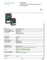 Datasheet for Schneider Electric LV429344, EAN: 3606480021329 Datasheet for Schneider Electric LV429344, EAN: 3606480021329