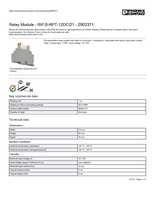 Datasheet for Phoenix Contact 2903371, EAN: 4046356731928 Datasheet for Phoenix Contact 2903371, EAN: 4046356731928